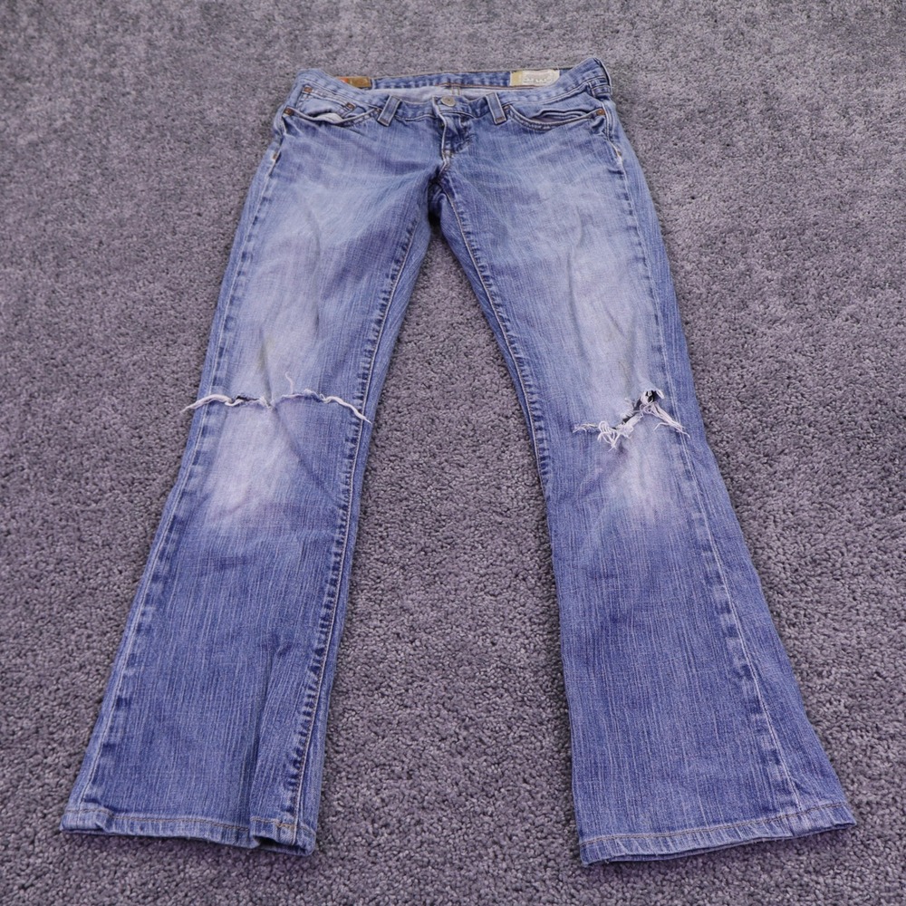 Gap 1969 Flare Jeans Womens 6L Blue Distressed Low Rise Denim